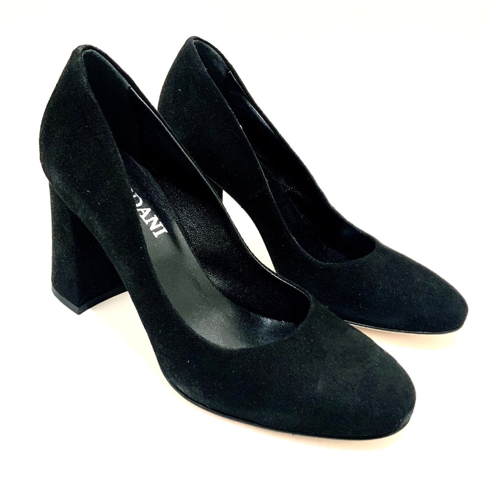 CORDANI Hannette Black Suede Leather Shoes Round Toe  Womens Block Heel Pump 37 - Picture 6 of 11